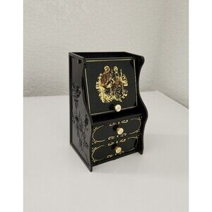 Vintage Yaps Music Box  Chest Of Drawers With Mirror Working black Hong Kong